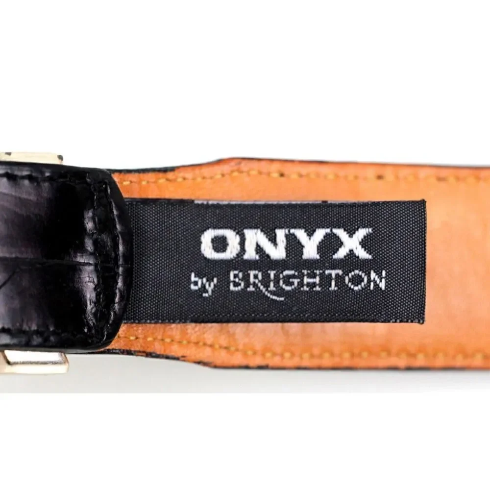 Onyx CROCO BLACK GENUINE LEATHER 1 1/8